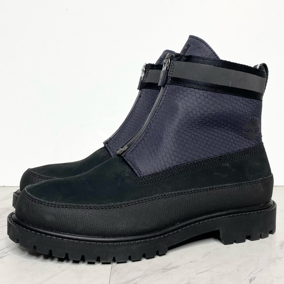 New! Timberland Heritage Front Zip Black Boot 6 1/2 - Picture 1 of 14